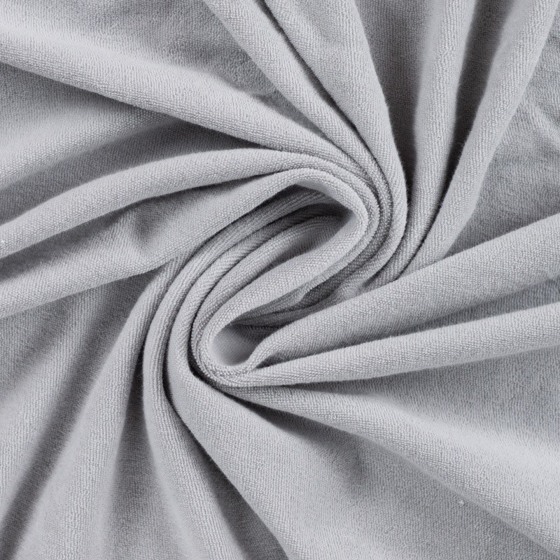 Coupon 3m Tissu Pico Terry Uni Gris Clair 