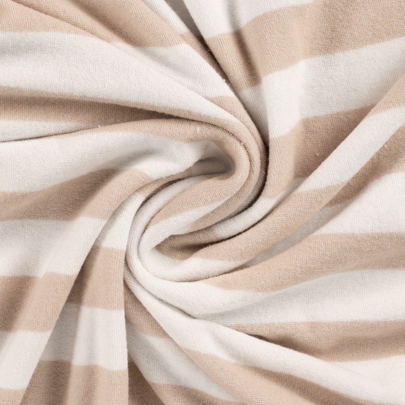 Coupon 3m Tissu Pico Terry Rayures Sable 