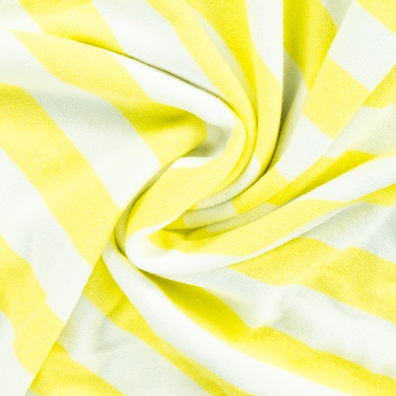 Coupon 3m Tissu Pico Terry Rayures Jaune