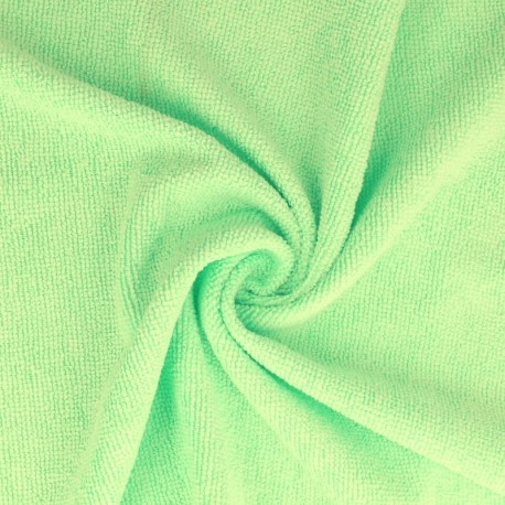 Coupon 3m Tissu Eponge Microfibre Microclean Vert Clair