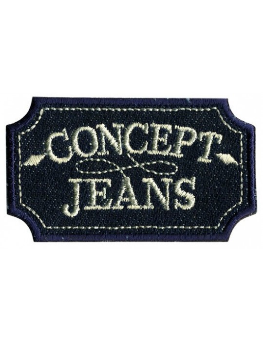 Écusson M concept jeans bleu