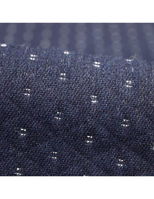 Tissu ameublement coton / élasthanne bleu