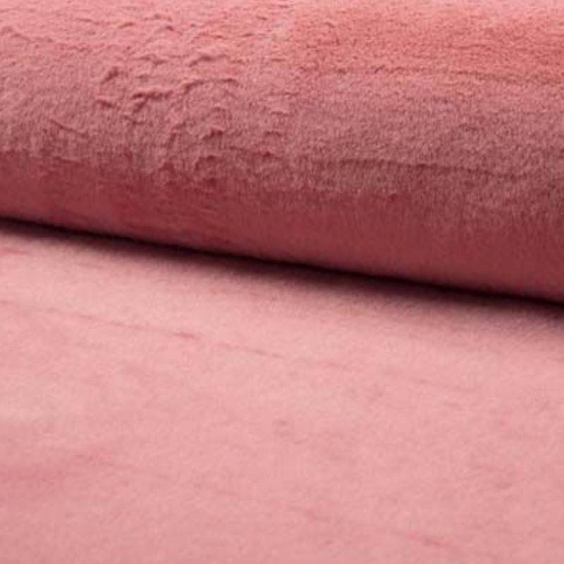 Coupon 3m Tissu Fausse Fourrure Microfibre Castorini Rose 