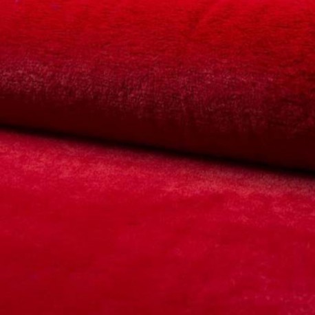 Coupon 3m Tissu Fausse Fourrure Microfibre Castorini Rouge  