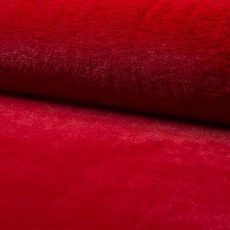 Coupon 3m Tissu Fausse Fourrure Microfibre Castorini Rouge  