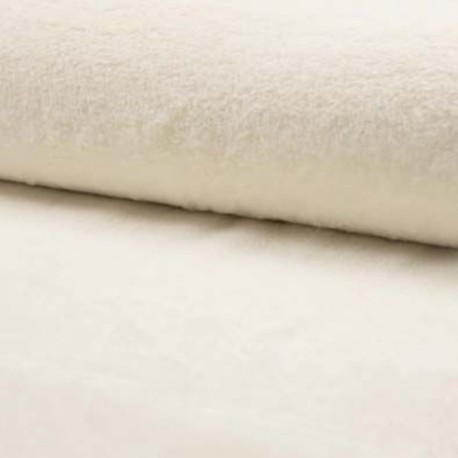 Coupon 3m Tissu Fausse Fourrure Microfibre Castorini Ecru  