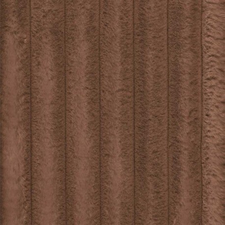 Coupon 3m Tissu Fausse Fourrure Cotele Vito Marron 