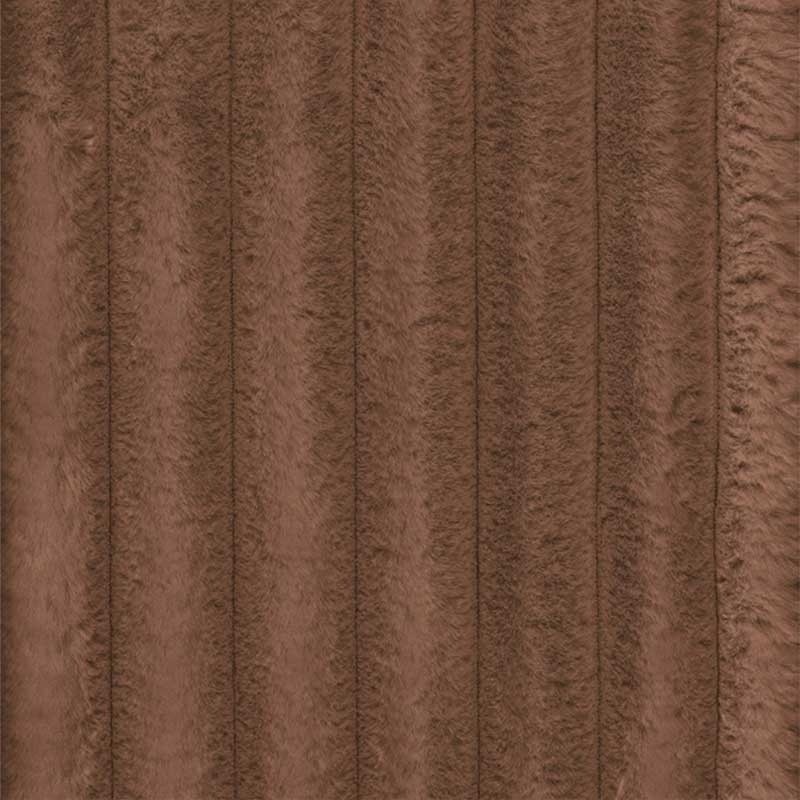 Coupon 3m Tissu Fausse Fourrure Cotele Vito Marron 