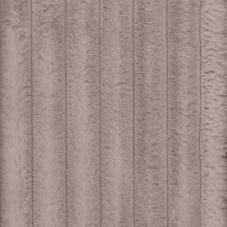 Coupon 3m Tissu Fausse Fourrure Cotele Vito Poudre 