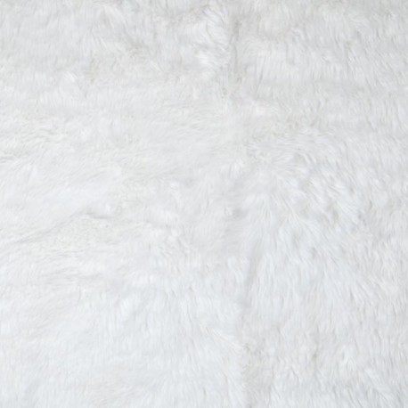 Coupon 3m Tissu Fausse Fourrure Banquise Blanc