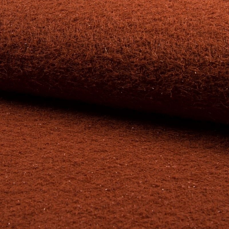 Coupon 3m Tissu Mouton Fil Brillant Brique