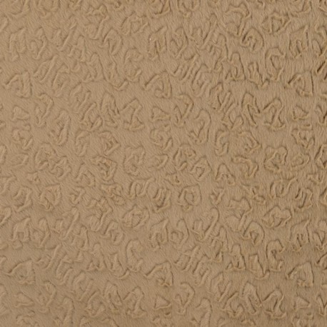Coupon 3m Tissu Fausse Fourrure Texturée Sable