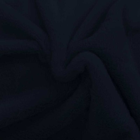 Coupon 3m Tissu Fausse Fourrure Bleu Nuit 