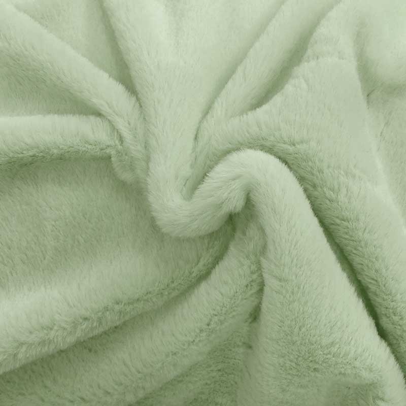 Coupon 3m Tissu Fausse Fourrure Vert Amande
