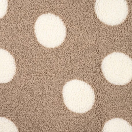 Coupon 3m Tissu Fausse Fourrure Mouton Imprimé Sable 
