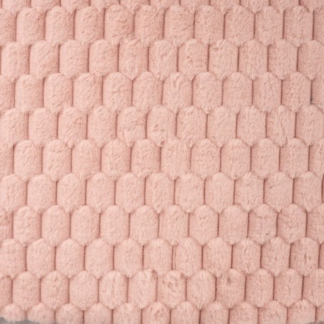Coupon 3m Tissu Fausse Fourrure Unie Vieux Rose 