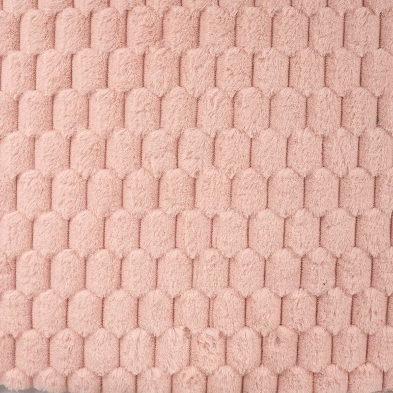 Coupon 3m Tissu Fausse Fourrure Unie Vieux Rose 