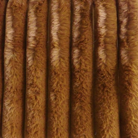 Coupon 3m Tissu Toudou Fausse Fourrure Côtelée Ocre