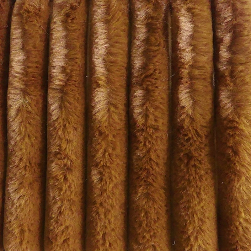Coupon 3m Tissu Toudou Fausse Fourrure Côtelée Ocre