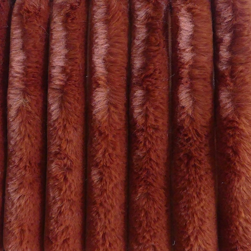 Coupon 3m Tissu Toudou Fausse Fourrure Côtelée Cuivre