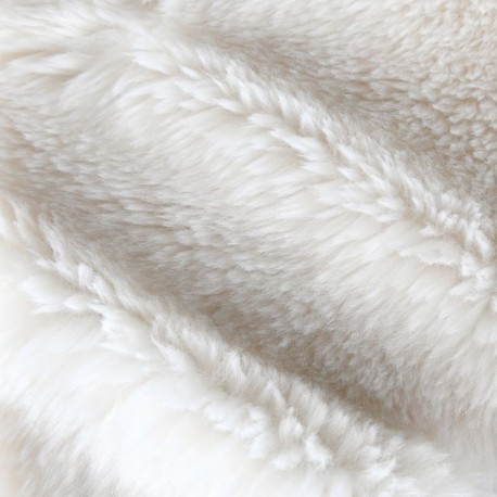 Coupon 3m Tissu Fausse Fourrure Winnie Blanc