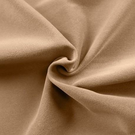 Coupon 3m Tissu Fausse Fourrure Rase Chamois Beige