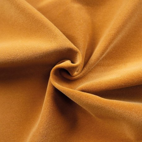 Coupon 3m Tissu Fausse Fourrure Rase Chamois Ocre