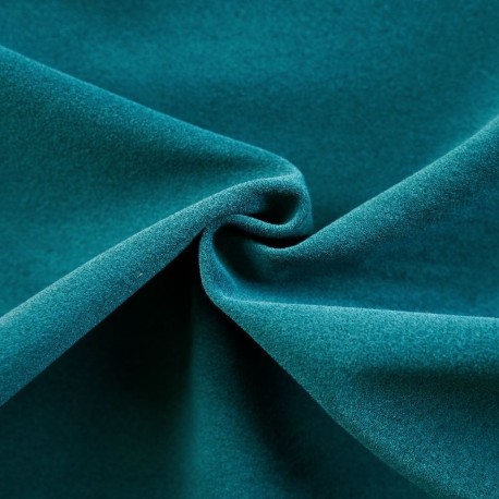 Coupon 3m Tissu Fausse Fourrure Rase Chamois Bleu Paon