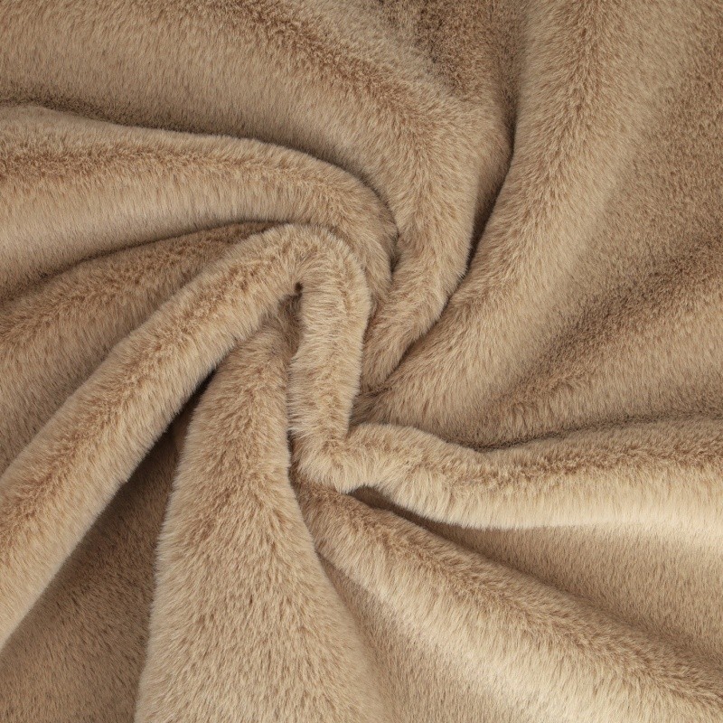 Coupon 3m Tissu Fausse Fourrure Camel