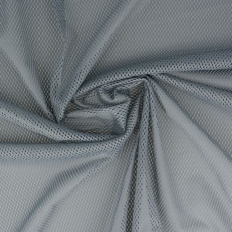 Coupon 3m Tissu Filet Mesh Gris Moyen 
