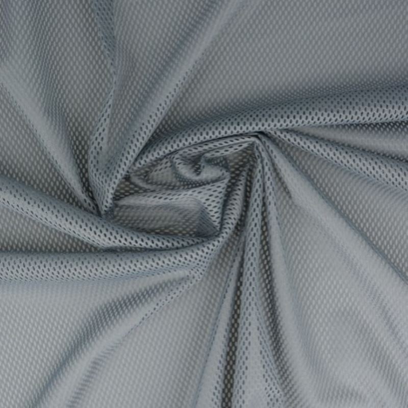 Coupon 3m Tissu Filet Mesh Gris Moyen 