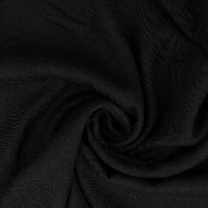 Coupon 3m Tissu Gabardine Viscose Uni Noir 