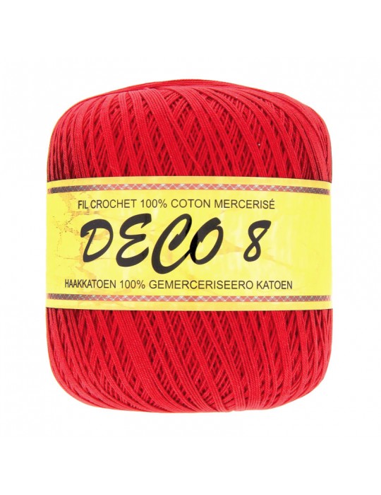Pelote coton à crocheter Deco 8 rouge
