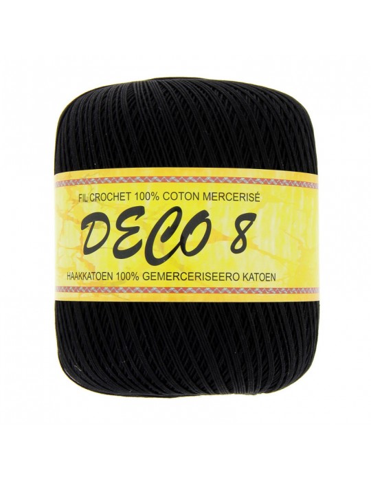 Pelote coton à crocheter Deco 8 noir