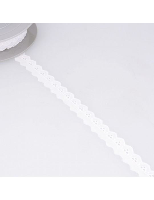 Broderie dentelée 16 mm blanc
