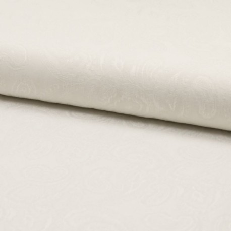 Coupon 3m Tissu Viscose Jacquard Paisley Ecru