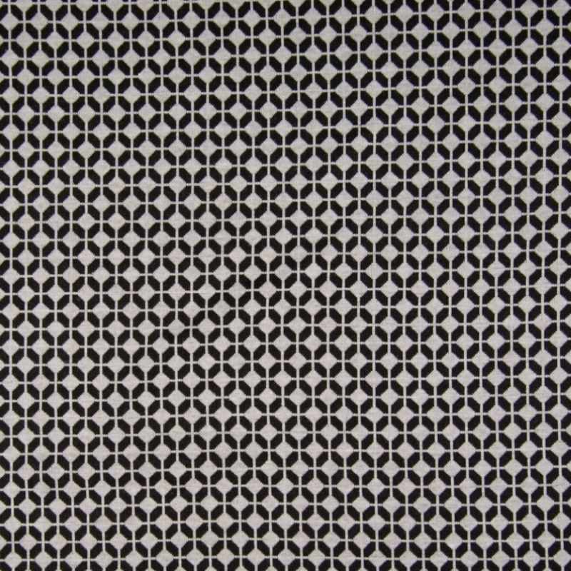 Coupon 3m Tissu Jersey Jacquard Caroline Noir blanc 