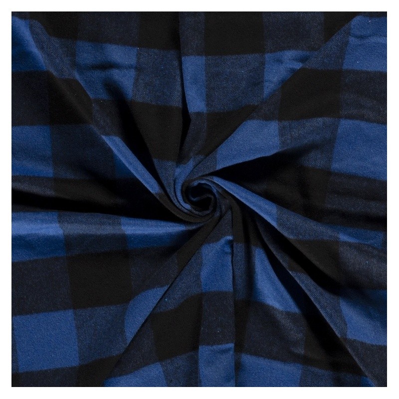 Coupon 3m Tissu Jacquard Laineux Bleu