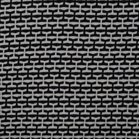 Coupon 3m Tissu Jacquard Flippo Noir