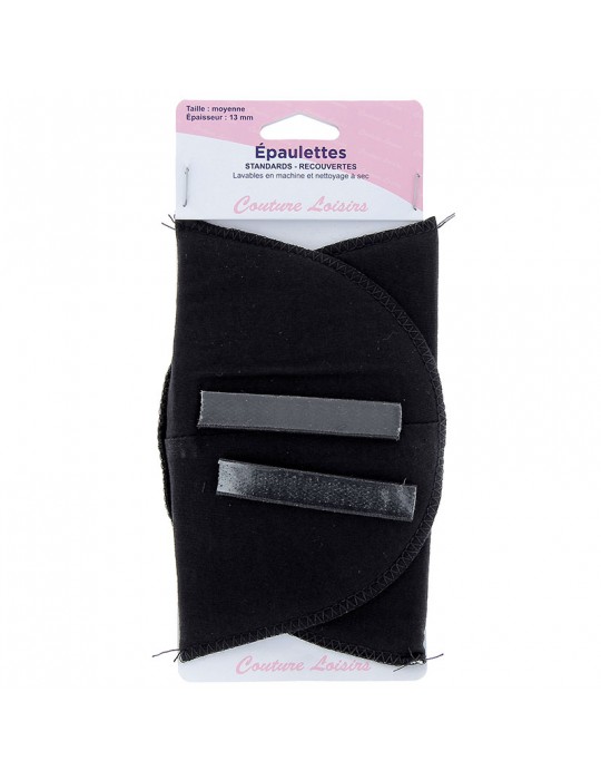 Épaulettes standards recouvertes épaisseur 13 mm noir