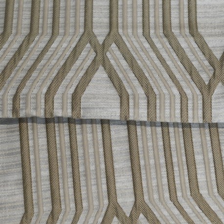 Coupon 3m Tissu Jacquard Relief Roky Coloris Lin 
