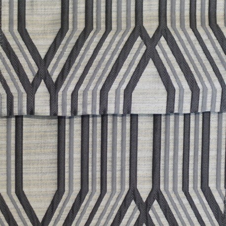 Coupon 3m Tissu Jacquard Relief Roky Gris