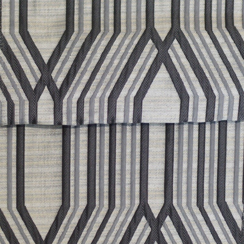 Coupon 3m Tissu Jacquard Relief Roky Gris