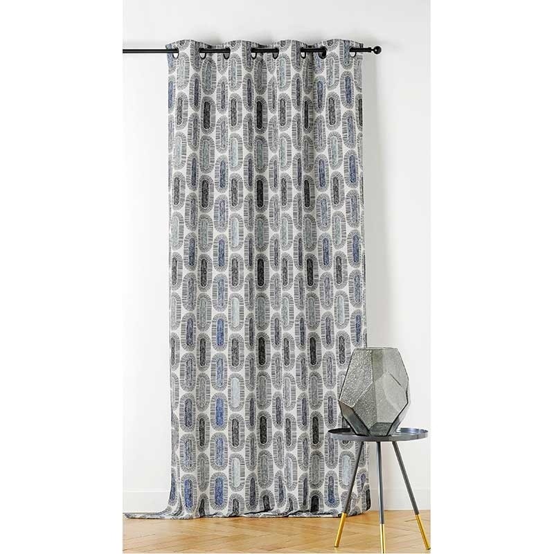 Coupon 3m Tissu Jacquard Ascot Bleu