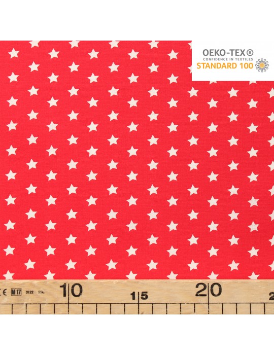 Coupon coton imprimé 150 x 50 cm rouge