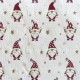 Coupon 3m Tissu Jacquard Perlin Lutins Blanc