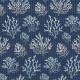 Coupon 3m Tissu Jacquard Corail Coloris Marine 