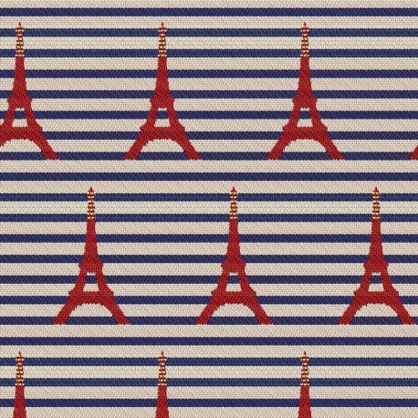 Coupon 3m Tissu Jacquard Gilles Coloris Lin bleu