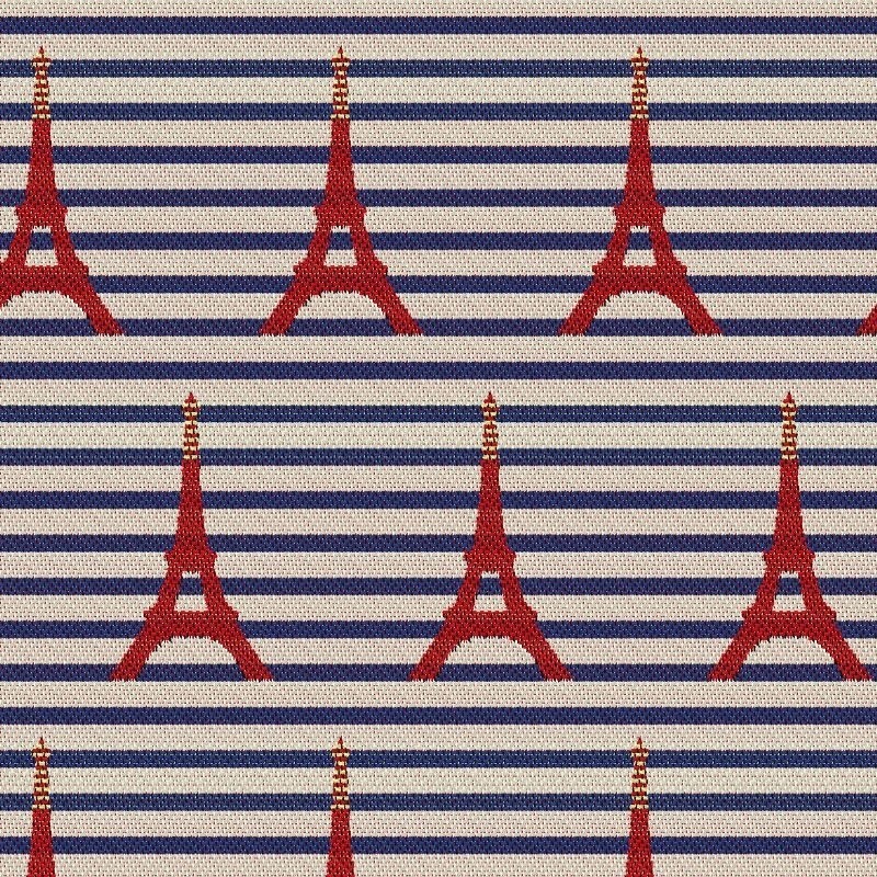 Coupon 3m Tissu Jacquard Gilles Coloris Lin bleu