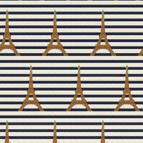 Coupon 3m Tissu Jacquard Gilles Blanc et noir 